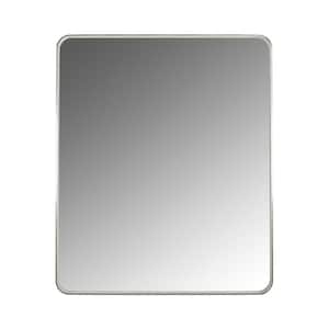 24 in. W x 30 in. H Rectangular Aluminum Framed Wall Bathroom Vanity Mirror in Brushed Nickel