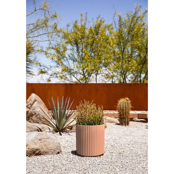 Demi 12 in. Round Terracotta Plastic Planter (2 Pack)