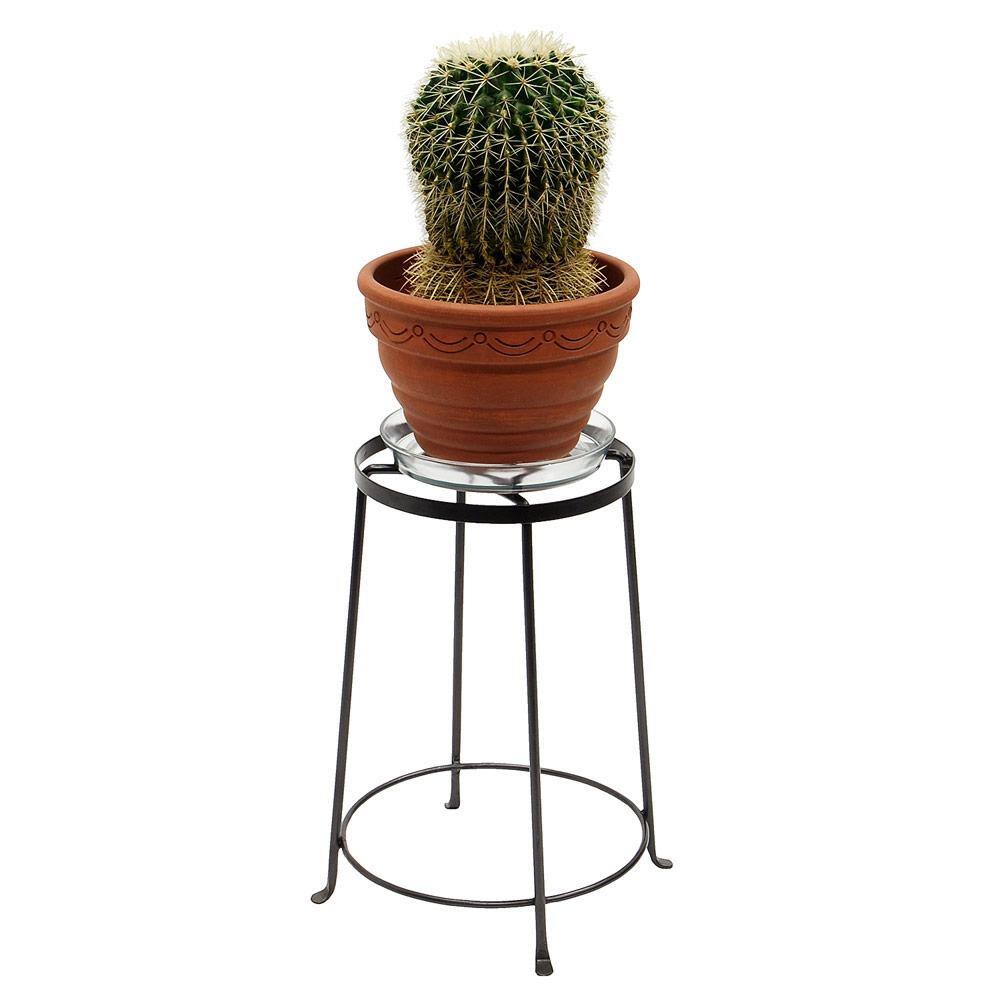Graphite Wrought Iron Argyle Plant Stand, 18-inch Height