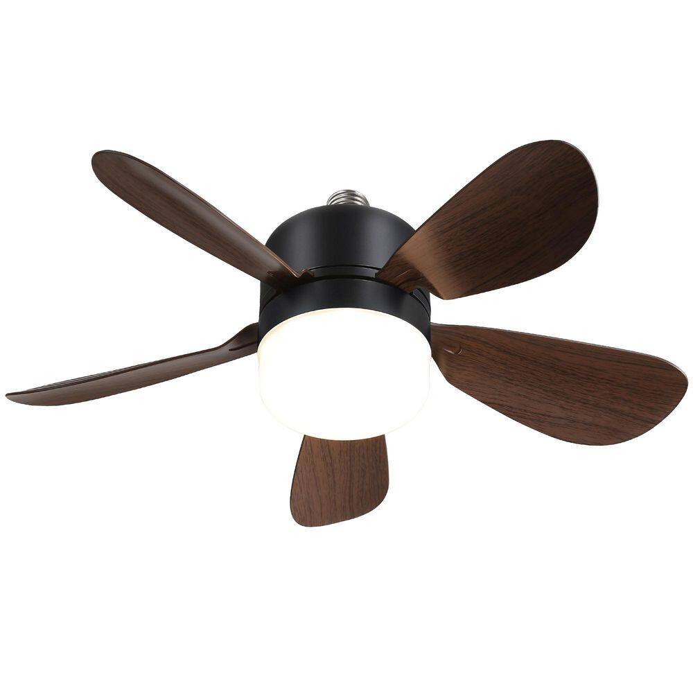 16 in. Integrated LED Indoor 2 in 1 Screw Small Black Ceiling Fan with Ligh