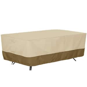 72 in. Beige Durable Weather-Resistant Rectangular Fire Pit Cover