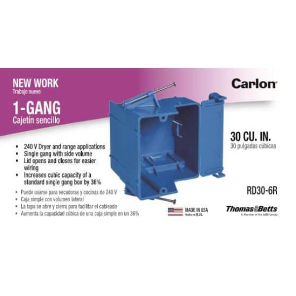 1-Gang 30 cu. in. PVC New Work Electrical Box (RD30-6R)