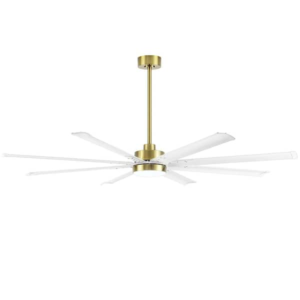Gabriel 6 ft. Indoor Gold/White Ceiling Fan with 3-Color-Temperature LED Light with Remote Included