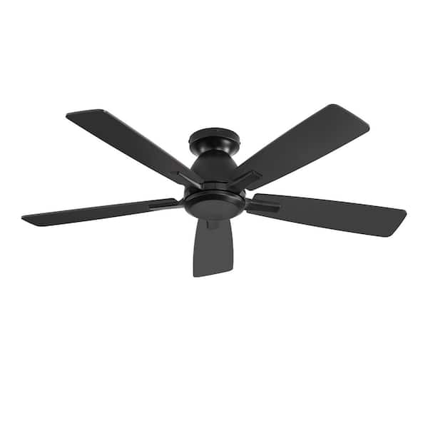 46 in. Indoor 6 Fan Speeds Ceiling Fan in Black with Remote Control / Quiet DC Motor for Living Room Bedroom Patio