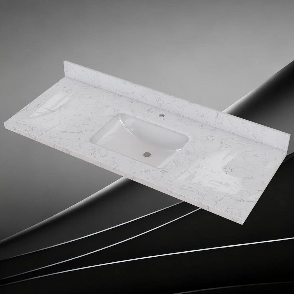 Getpro 54 in. W x 22 in. D Engineered Stone Rectangular Single