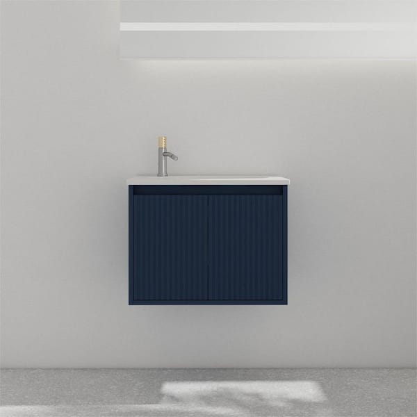 UPIKER Contemporary 24.0 in. W x 18.2 in. D x 18.2 in. H Floating Bath ...