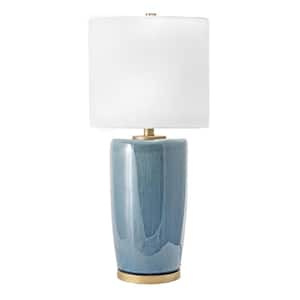 Avon 24 in. Blue Contemporary Table Lamp with Shade