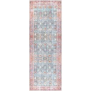 Amiya Red 3 ft. x 7 ft. Traditional Indoor Runner Machine-Washable Area Rug