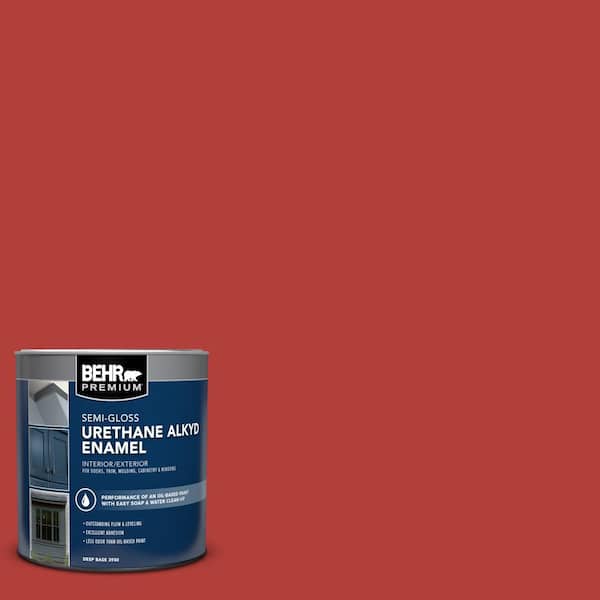 1 qt. #170B-7 Red Tomato Semi-Gloss Enamel Urethane Alkyd Interior/Exterior Paint