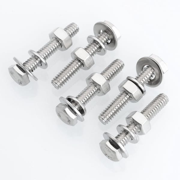 1/4 in.-20 x 1-1/2 in. Stainless Steel Hex Bolt with Nut, Washer and Lock Washer (20-Pack)
