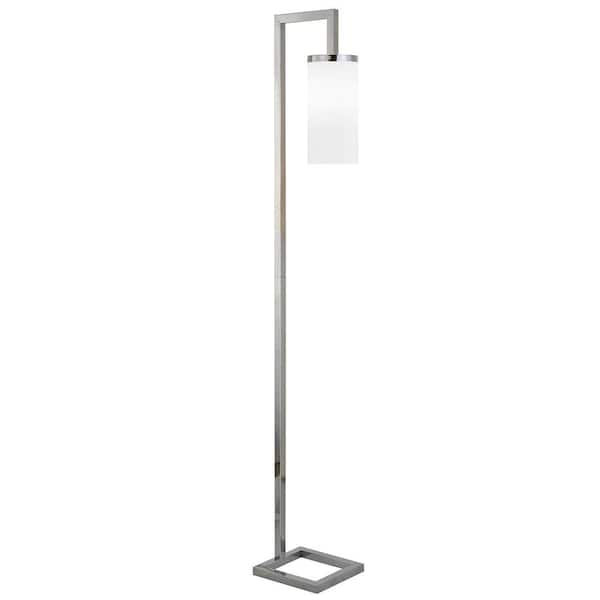 Meyer&Cross Malva 67.75 in. Polished Nickel Floor Lamp with White Milk Glass Shade