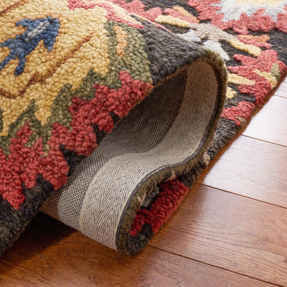 Handmade Charcoal Tufted Wool Square Rug - 6'x6'