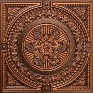 Falkirk Perth Antique Copper 2 ft. x 2 ft. Decorative Rustic Glue Up or Lay In Ceiling Tile (40 sq. ft./case)