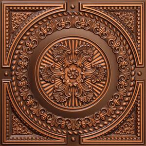 Falkirk Perth Antique Copper 2 ft. x 2 ft. Decorative Rustic Glue Up or Lay In Ceiling Tile (4 sq. ft./case)