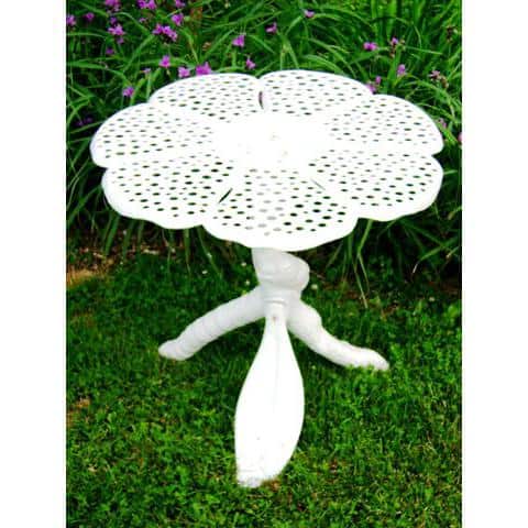 White Cast Aluminum Butterfly Outdoor Bistro Set