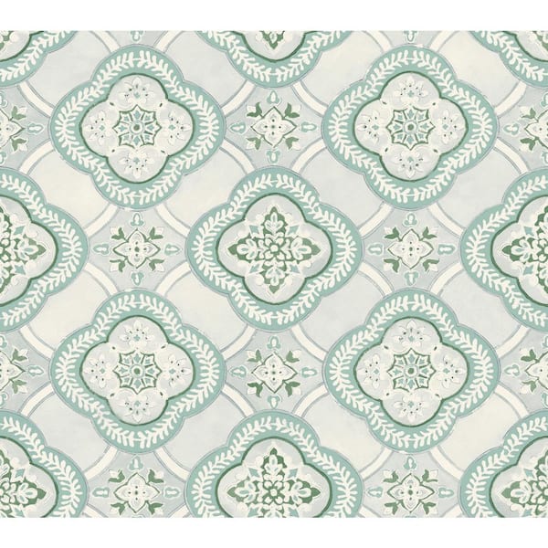 York Wallcoverings Garden Trellis Rain Multi-Colored Matte Pre-pasted Paper Wallpaper 60.75 sq. ft