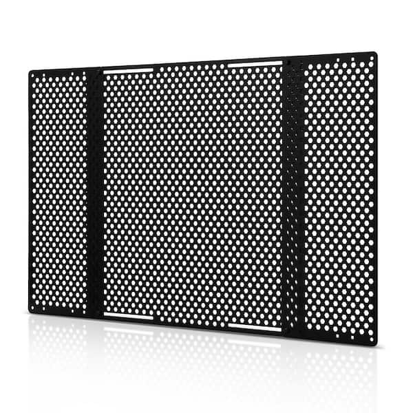 RV Screen Door Protector, Adjusts from 22 to 31.5 in., Door Grille, 20 in H, Breathable Honeycomb Holes, Iron Black