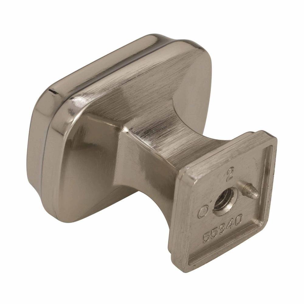 Polished Nickel Rectangular Cabinet Knob with Mounting Hardware