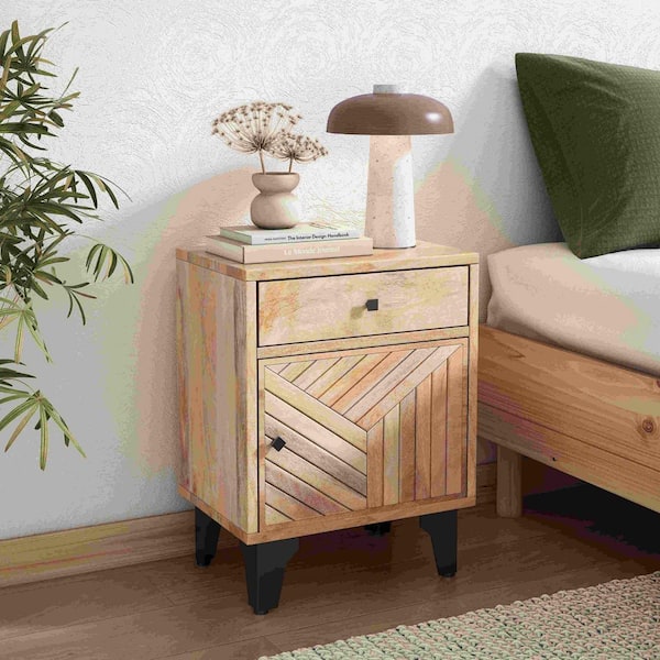 Natural 1 Drawer 18 in. W Nightstand