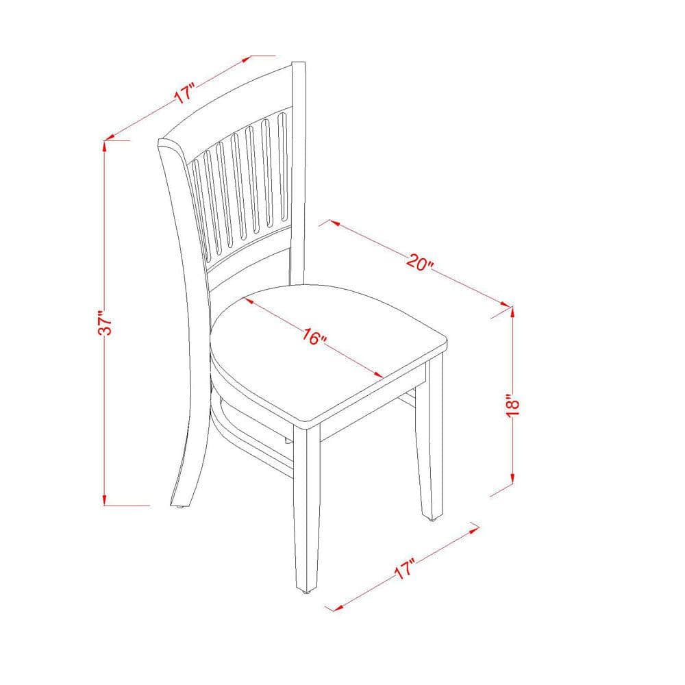 Oak High Back Slat Parsons Side Chair Set