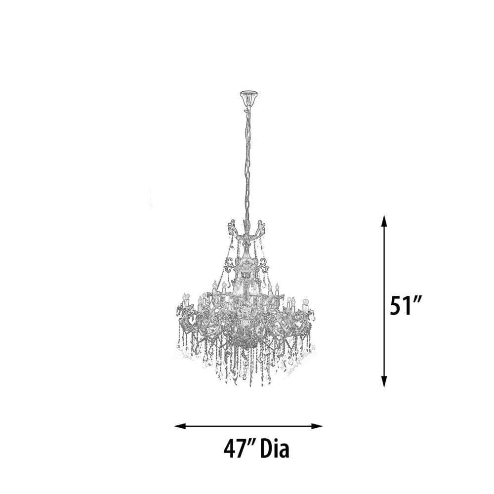 Grand Gold Empire Crystal Candle Chandelier