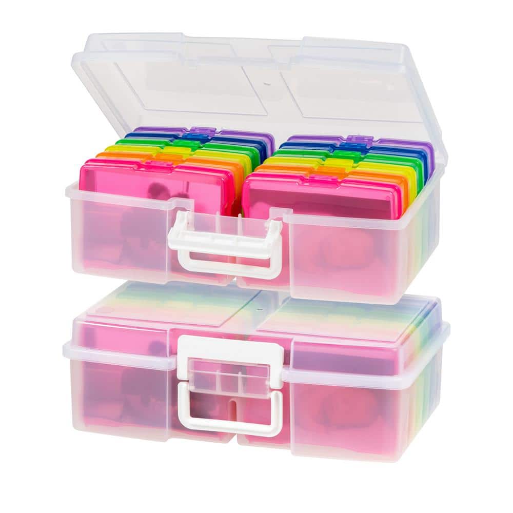 Photo Storage Box 4x6 18 Inner Extra Large Organizer Acid-Free Photo Keeper  Storage Case Plastic Craft Storage Box for Stickers Stamps Seeds (Clear 18  Boxes) Auction