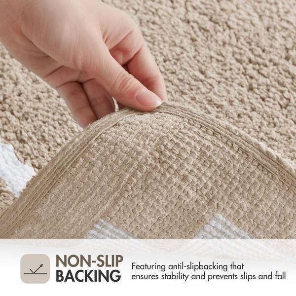 Madison Park Ethan 24 in. x 40 in. Taupe Tufted Cotton