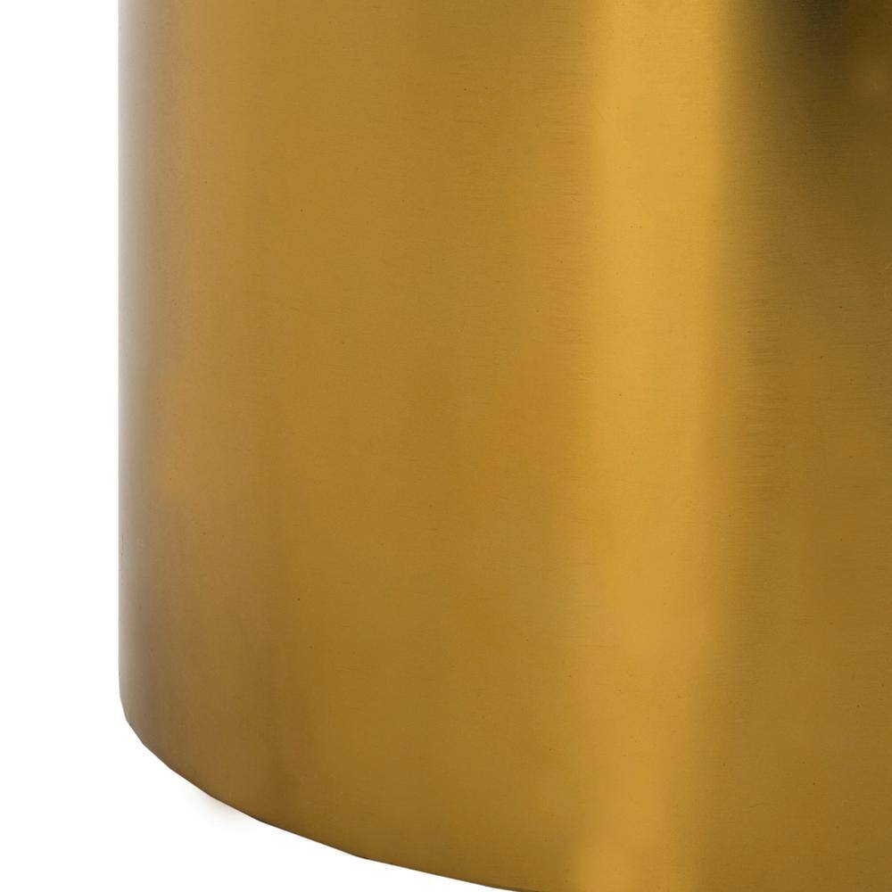 Transitional Round Occasional Side Table in Black and Gold