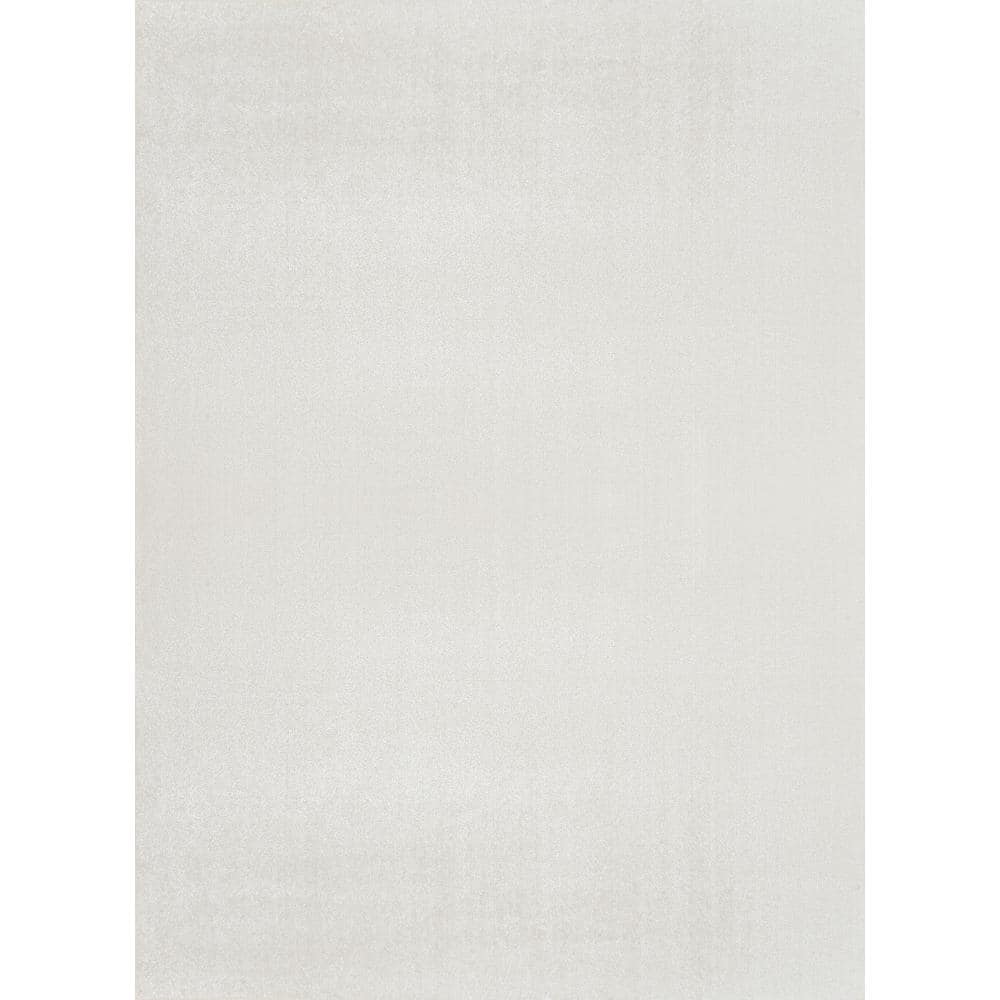Cream 4' x 6' Synthetic Washable Rectangular Area Rug