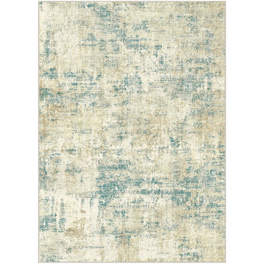 Morocco Blue/Brown 5 ft. x 7 ft. Modern Abstract Area Rug price history on PriceWatchPro