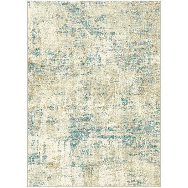 Morocco Blue/Brown 5 ft. x 7 ft. Modern Abstract Area Rug