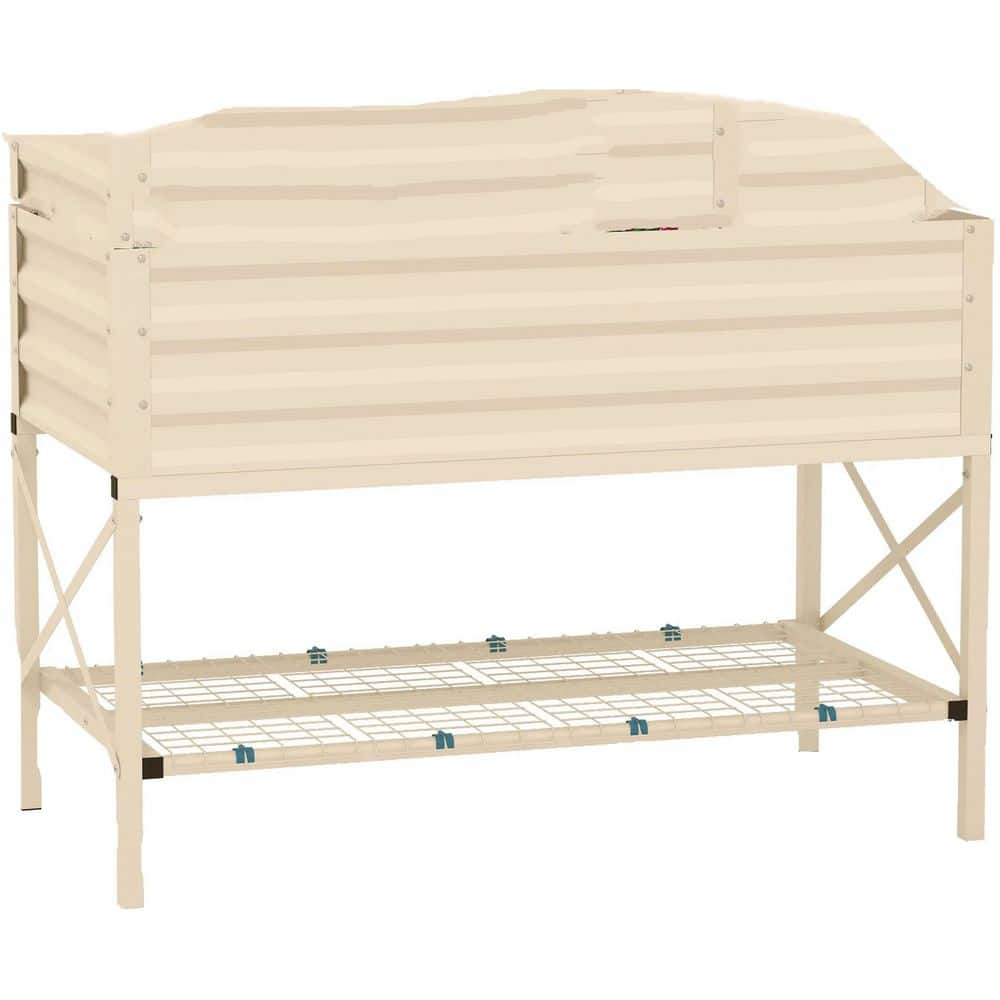 Outdoor Raised Garden Bed with Galvanized Steel Frame Planter Box for Flowe