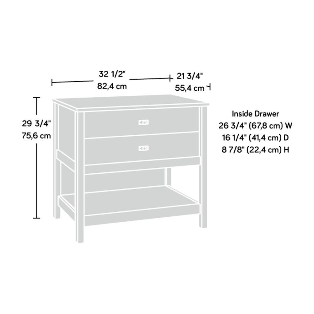 Mystic Oak Lateral File Cabinet with Open Shelf