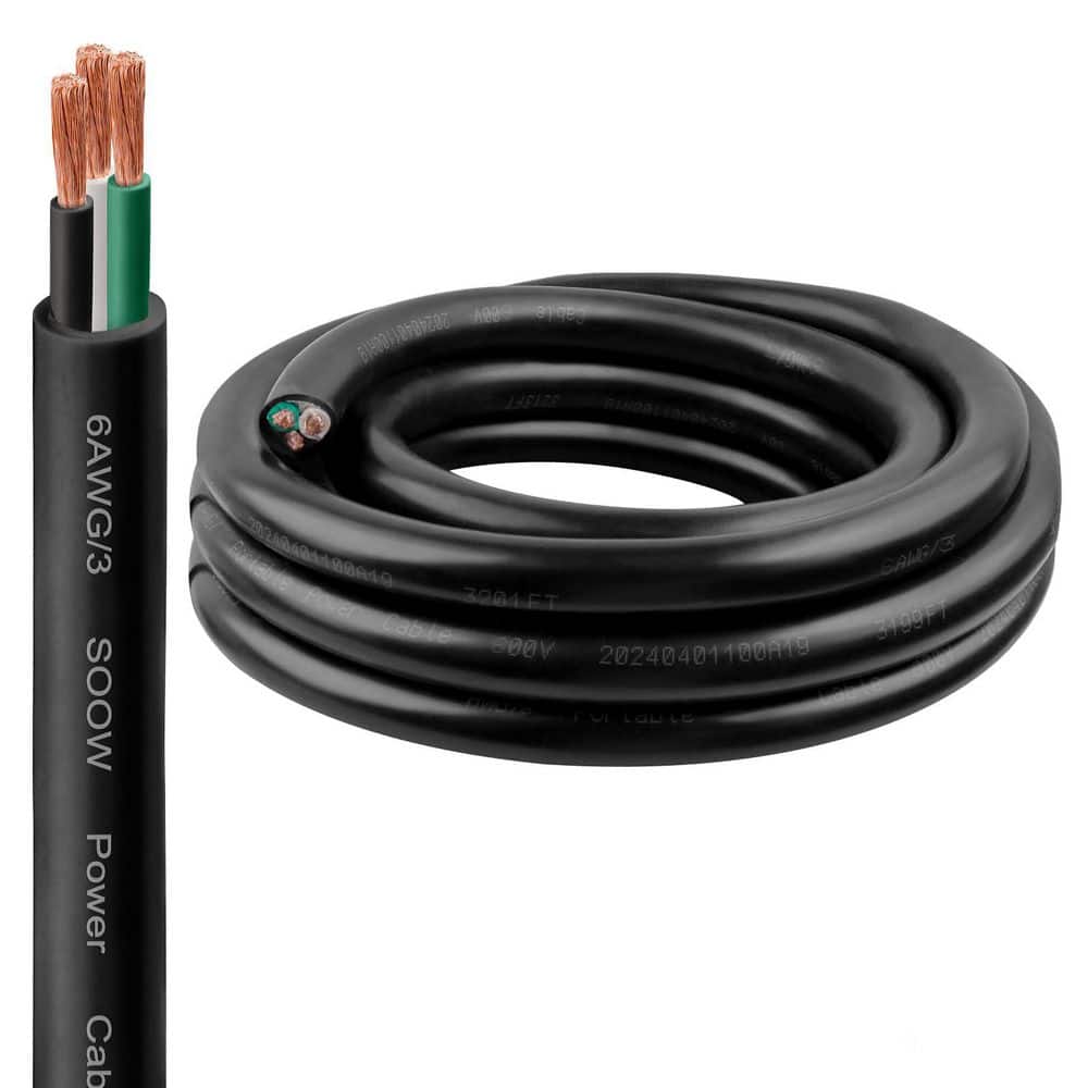 5 ft. 6 AWG/3 Conductor 600V SOOW Indoor/Outdoor Braided Extension
