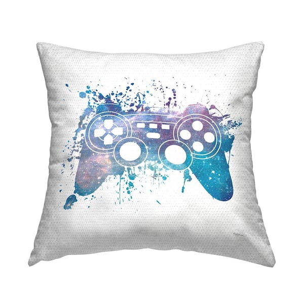 Stupell Industries Galaxy Pattern Game Controller Blue Square Outdoor Throw Pillow