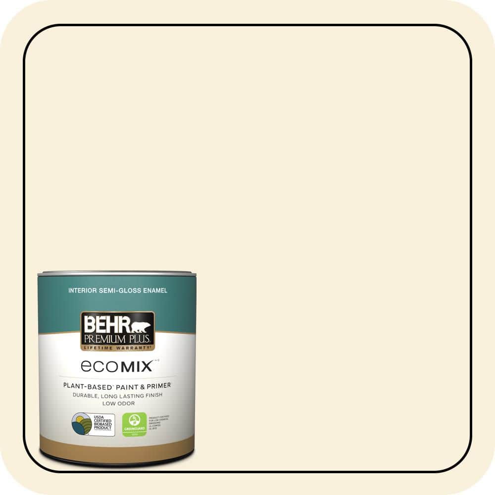 1 qt. #370C-1 Lemon Pearl Semi-Gloss Enamel EcoMix Plant-Based Interior Paint & Primer price history on PriceWatchPro