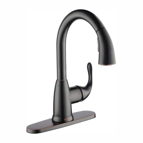 Glacier Bay Dylan Single-Handle Pull-Down Kitchen Faucet with TurboSpray and FastMount in Bronze