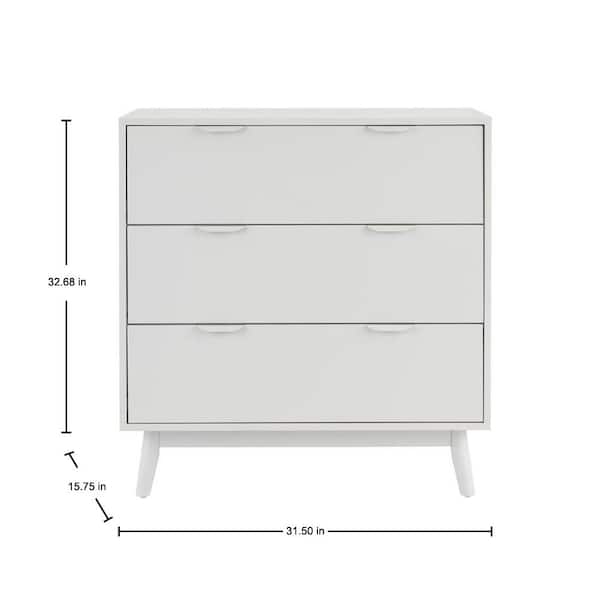 StyleWell Amerlin Shadow Gray Wood 3 Drawer Chest of Drawers (31.5 in W. X 32.68 in H.)