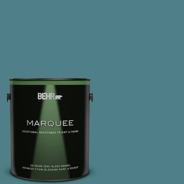 BEHR MARQUEE 1 gal. #ICC-75 Tapestry Teal Semi-Gloss Enamel Exterior Paint & Primer
