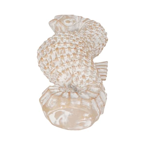 Liv & Skye White 4 in. x 12 in. Resin Coastal Solid Wicker