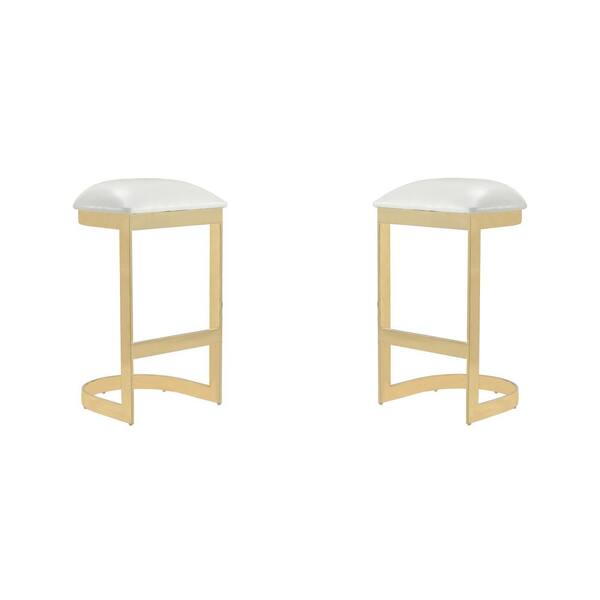 Manhattan Comfort Aura Blush and Polished Brass Velvet Dining