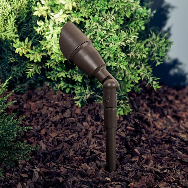 Low Voltage 7.5 in. Textured Architectural Bronze Hardwired Outdoor Weather Resistant Spotlight with No Bulbs Included