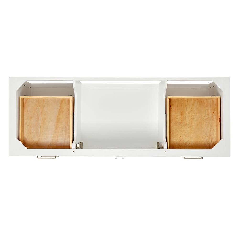 White 60" Single Sink Bathroom Vanity with Carrara Quartz Top