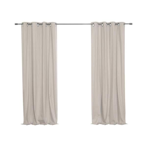 Best Home Fashion Natural Linen Thermal Grommet Blackout Curtain - 52 in. W x 108 in. L (Set of 2)