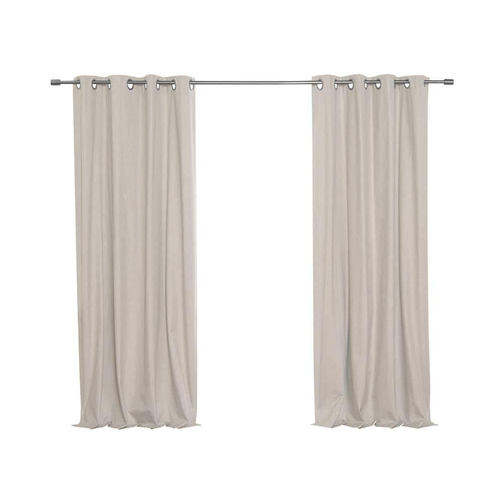 Natural Faux Linen Solid 52 in. W x 63 in. L Grommet Blackout Curtain (Set of 2) -  Best Home Fashion, 842927161194