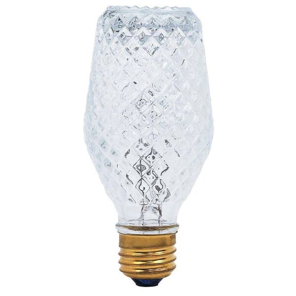 Globe Electric 50-Watt Halogen MB19 Handcrafted Crystallina Clear Medium Base Decorative Light Bulb (3-Pack)
