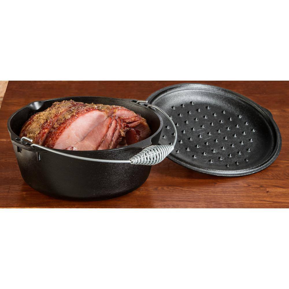 Classic Black 7 qt Cast Iron Dutch Oven with Spiral-Grip Handle