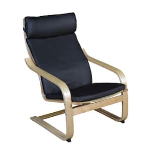 Baha Natural/Black Leather Bentwood Reclining Chair