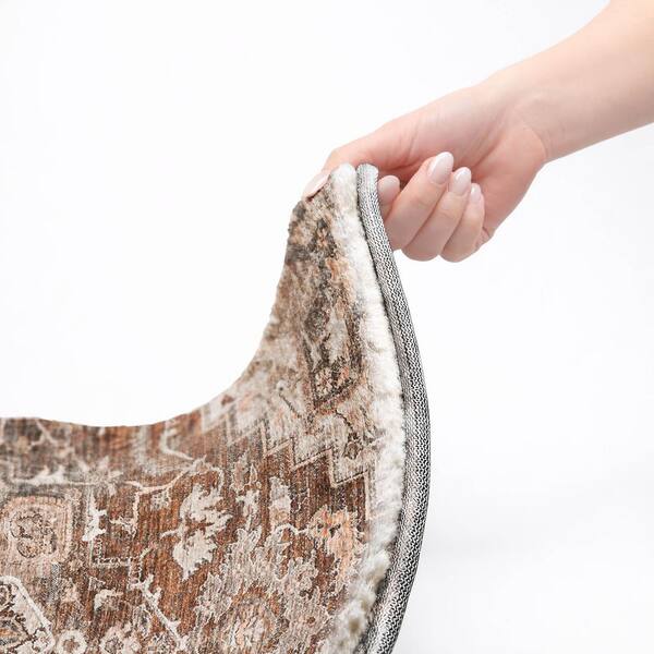 Dream Shag Premium Machine Washable Abstract ADS774 Terracotta 9 ft. x 12 ft. Area Rug