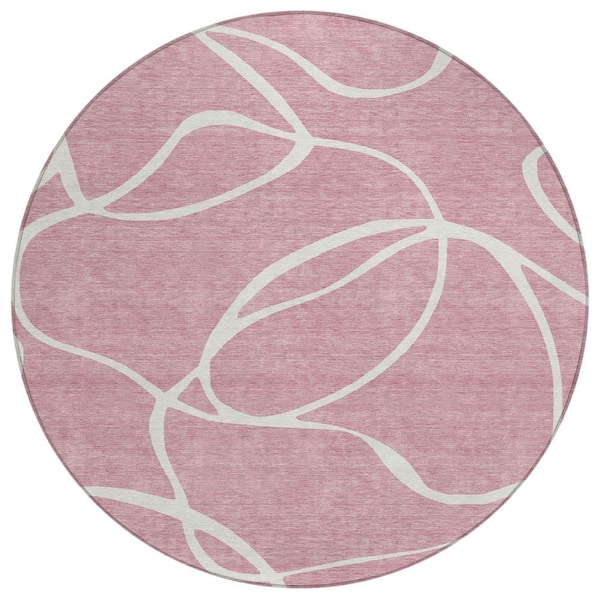 Addison Rugs Chantille Machine Washable Indoor/Outdoor Abstract ACN999 Pink 8 ft. x 8 ft. Area Rug